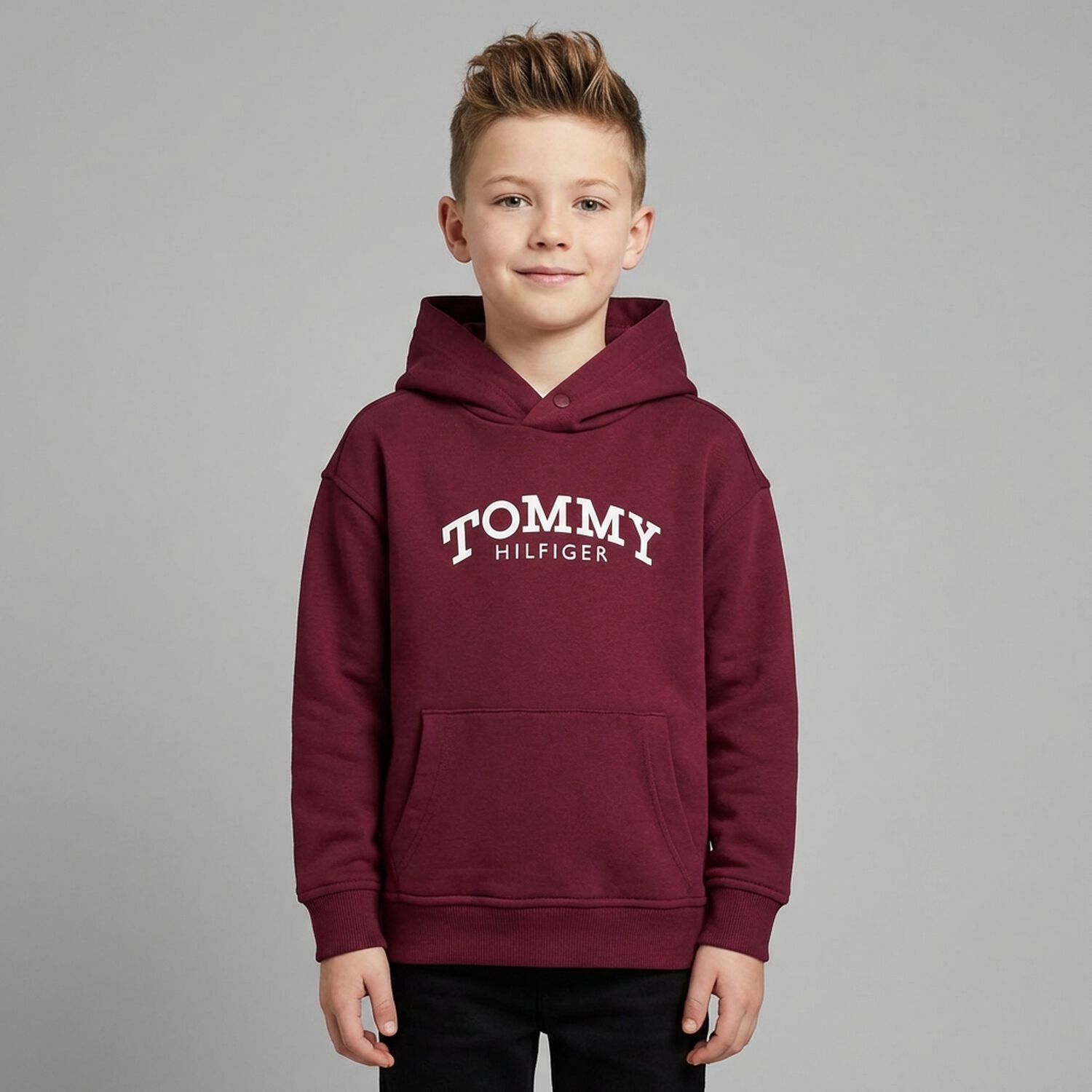 Boys Red Logo Hooded Top, 3, hi-res