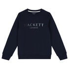 Boys Navy Blue Logo Sweatshirt, 3, hi-res