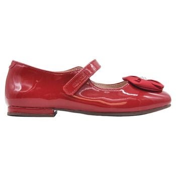 Girls Red Patent Leather Ballerina Shoes