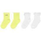 Girls White & Yellow Socks ( 2-Pack ), 1, hi-res
