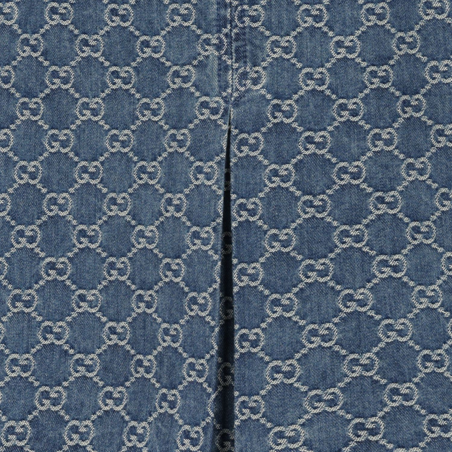 Younger Girls Denim Blue GG Dress, 1, hi-res