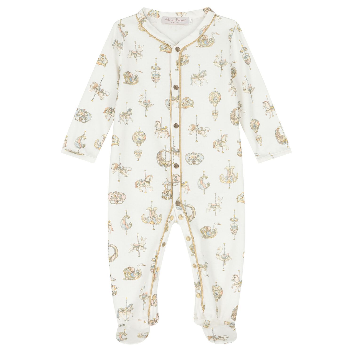 White Carousel Babygrow, 1, hi-res image number null