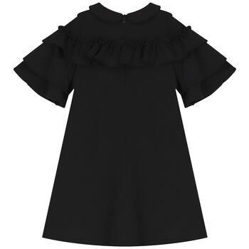 Girls Black Ruffle Dress