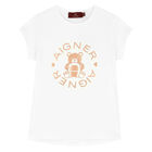 Girls White Bear Logo T-Shirt, 1, hi-res