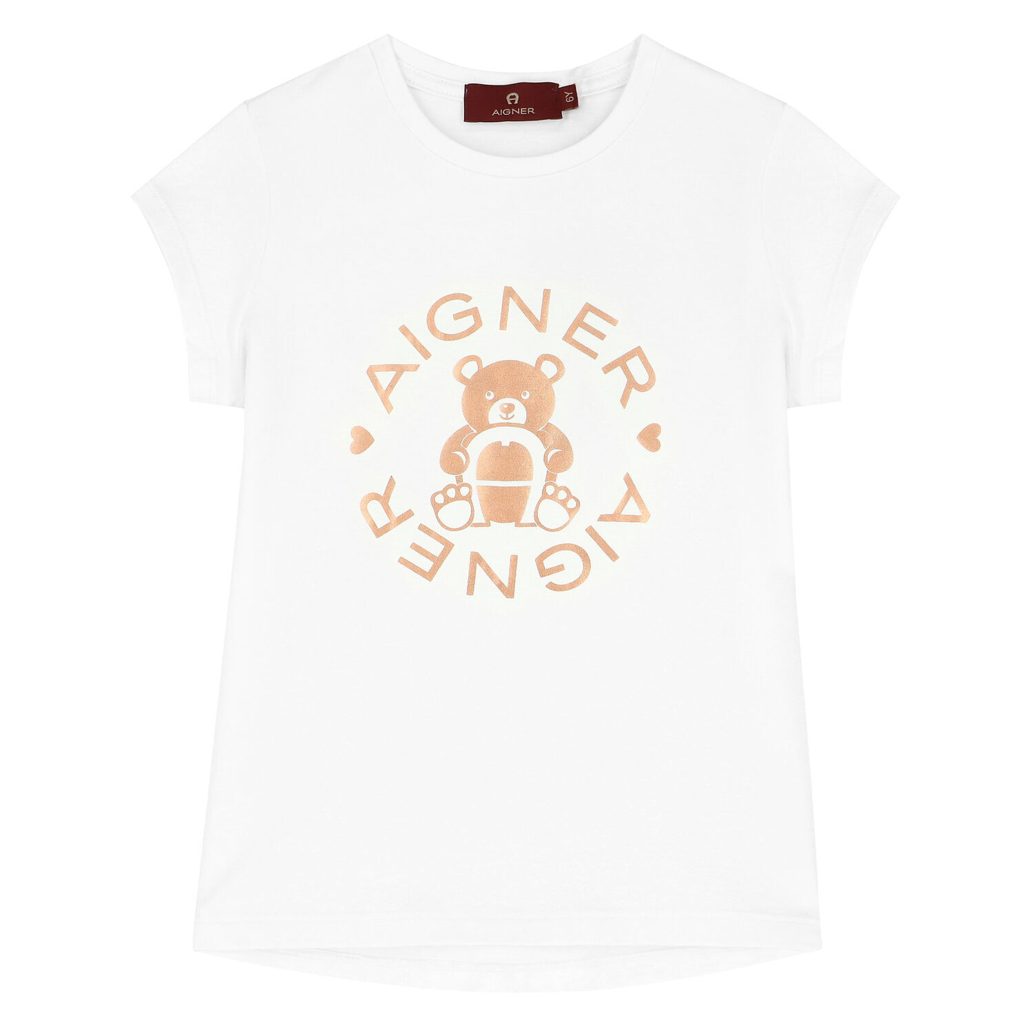Girls White Bear Logo T-Shirt, 1, hi-res image number null
