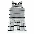 Girls Black & White Logo Dress, 1, hi-res