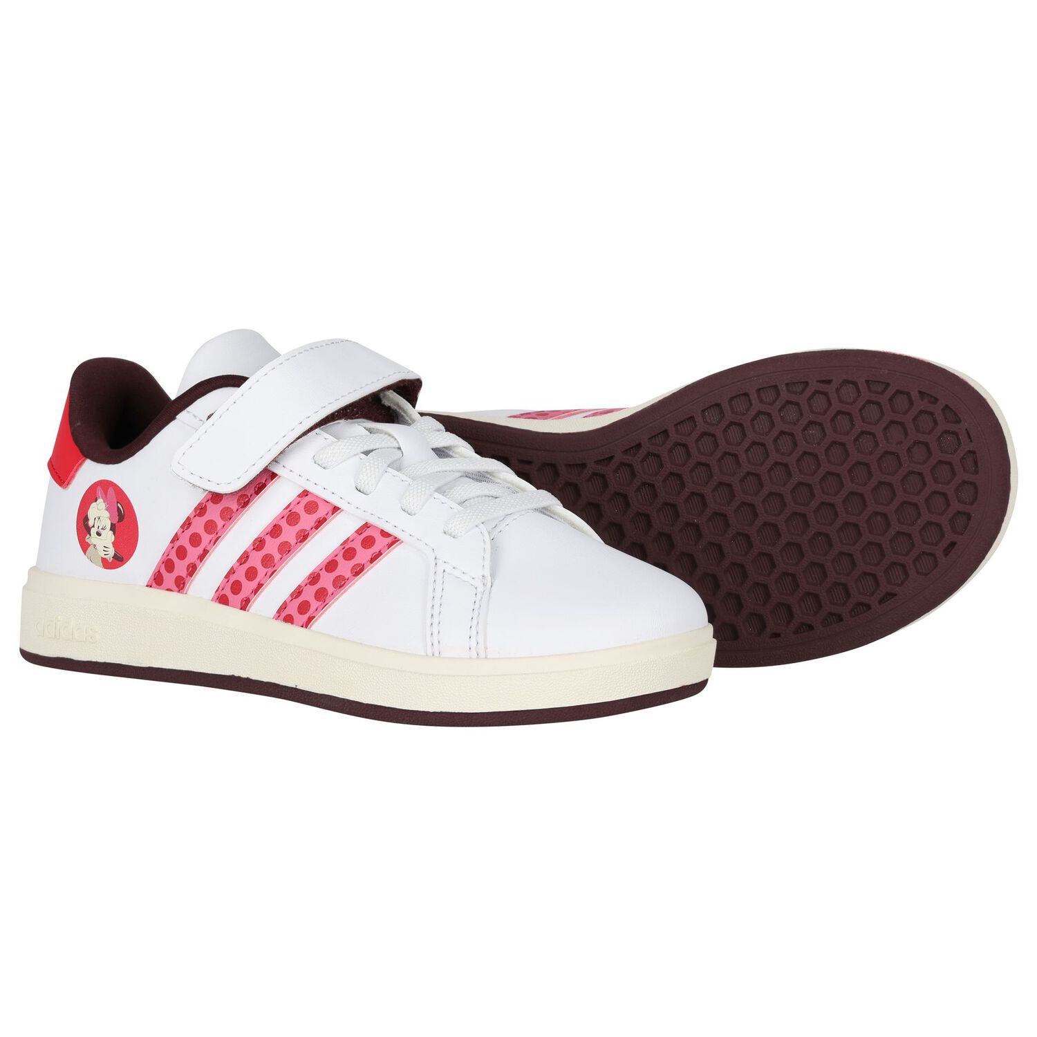 حذاء رياضي جراند كورت ميني للبنات باللونين الأبيض والوردي, 1, hi-res image number null