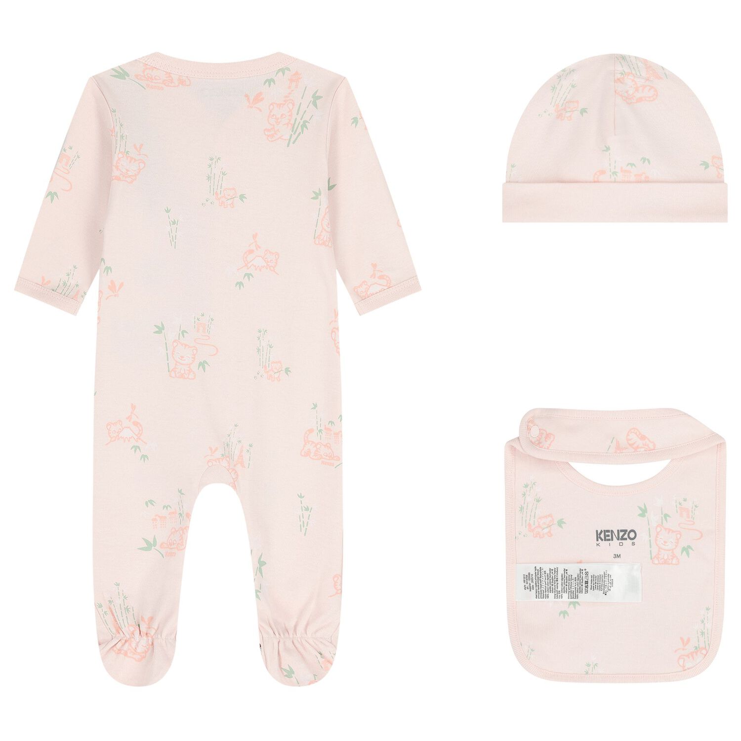 Baby Girls Pink Tiger Babygrow Gift Set, 1, hi-res