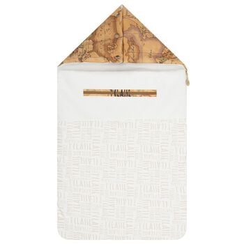 White & Beige Geo Map Baby Nest