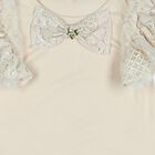 Girls Beige Sequin Lace Bow Coleen Top, 1, hi-res