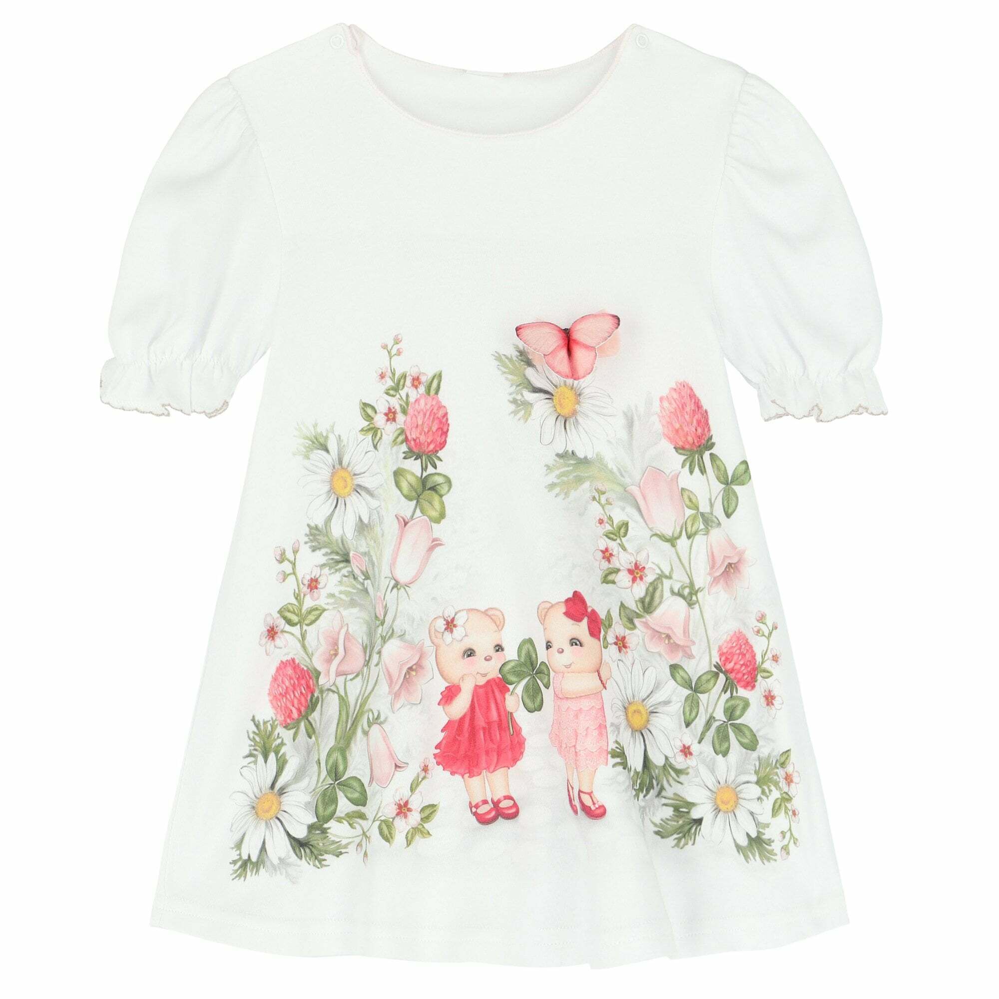 button front dress white