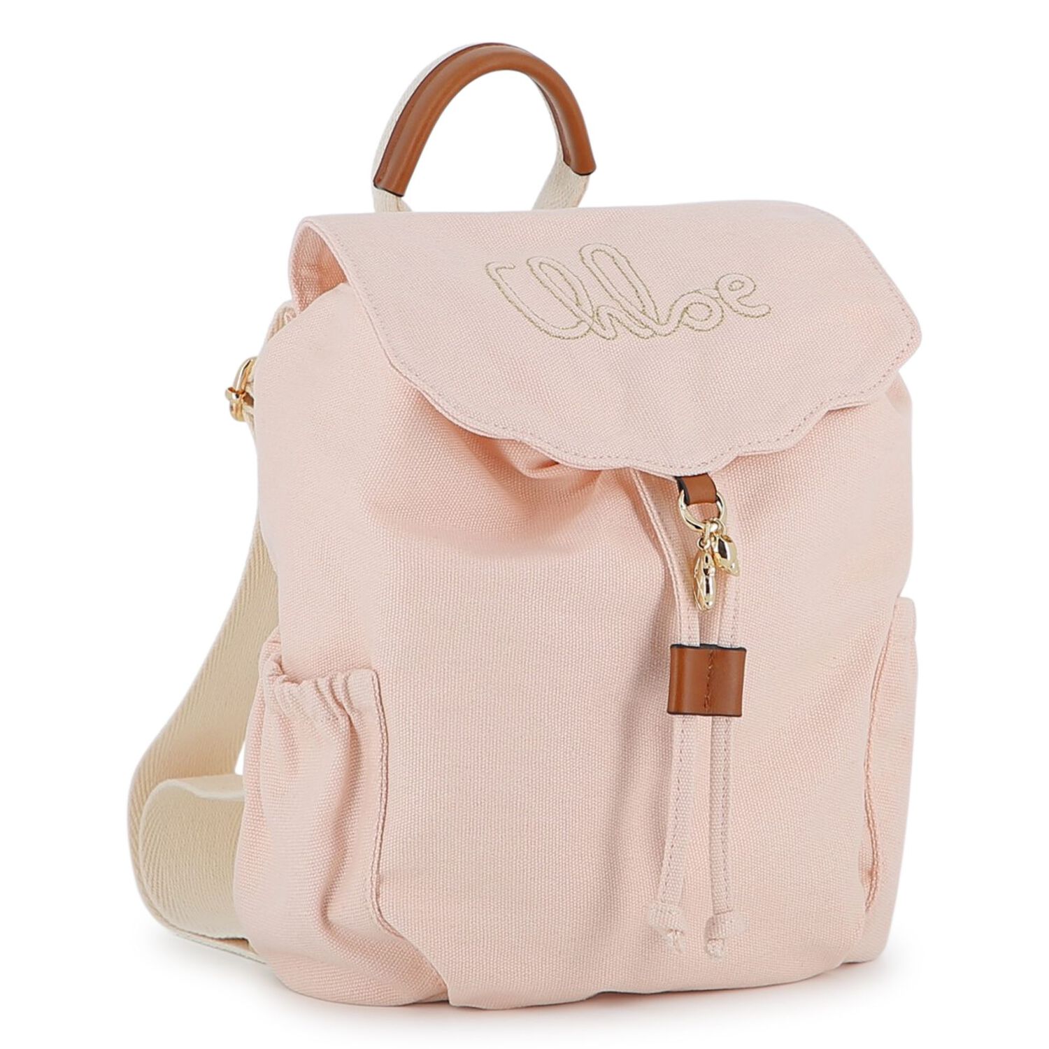 Girls Pink Canvas Backpack, 1, hi-res
