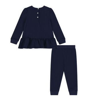 Baby Girls Navy Blue Teddy Bear Tracksuit