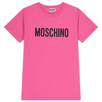 فستان بنات بالشعار باللون الوردى 