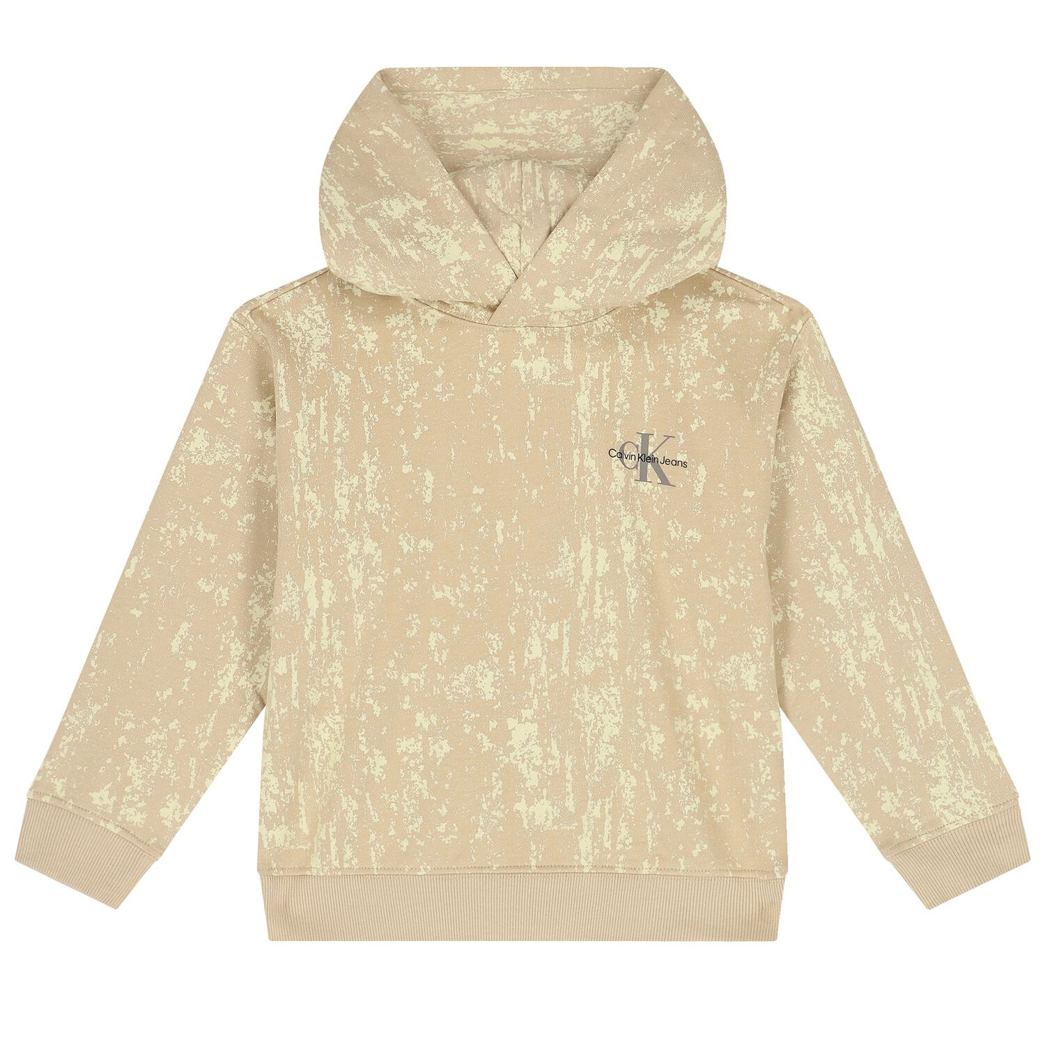 Boys Beige Logo Hooded Top, 1, hi-res