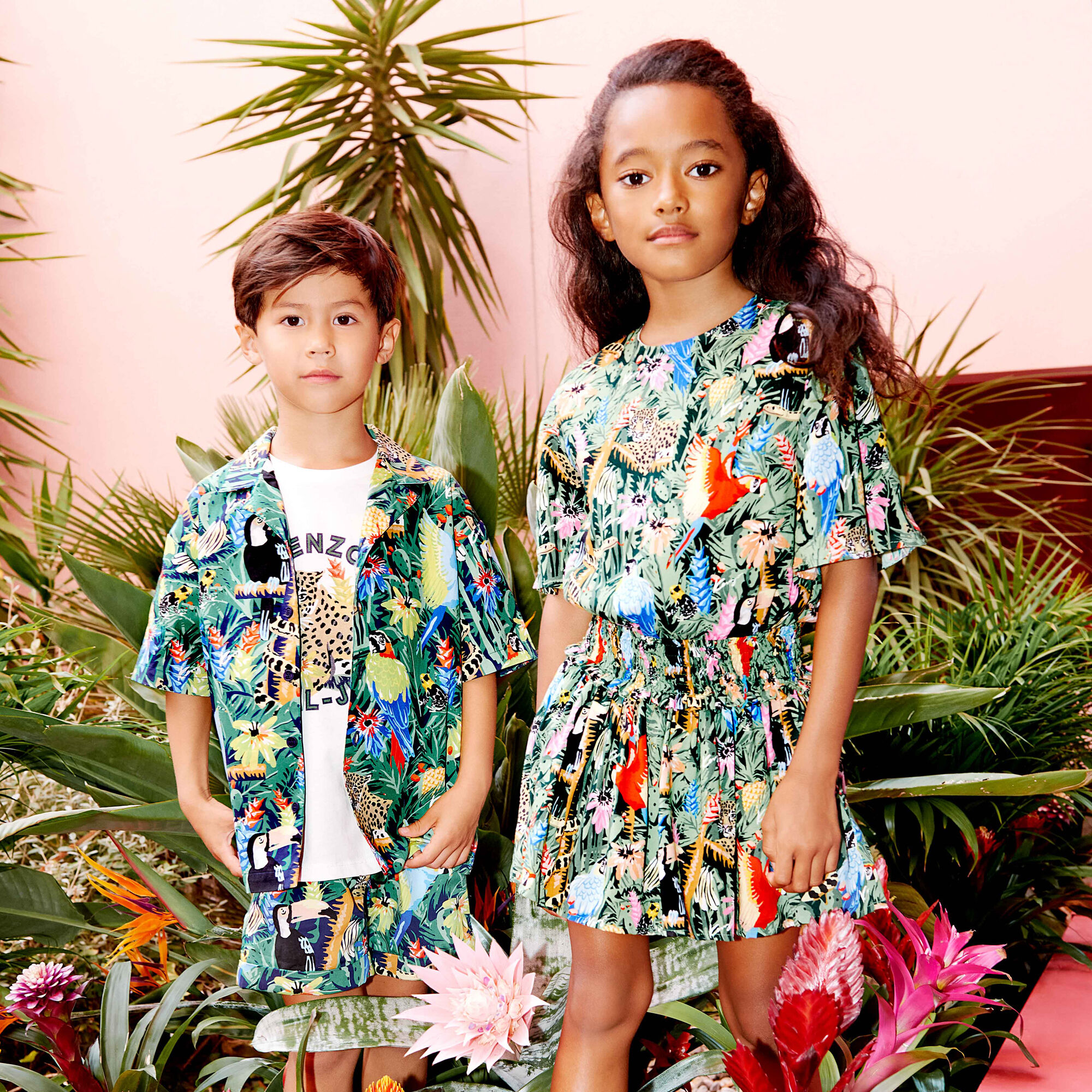 KENZO KIDS Girls Green Tropical Dress Junior Couture Bahrain
