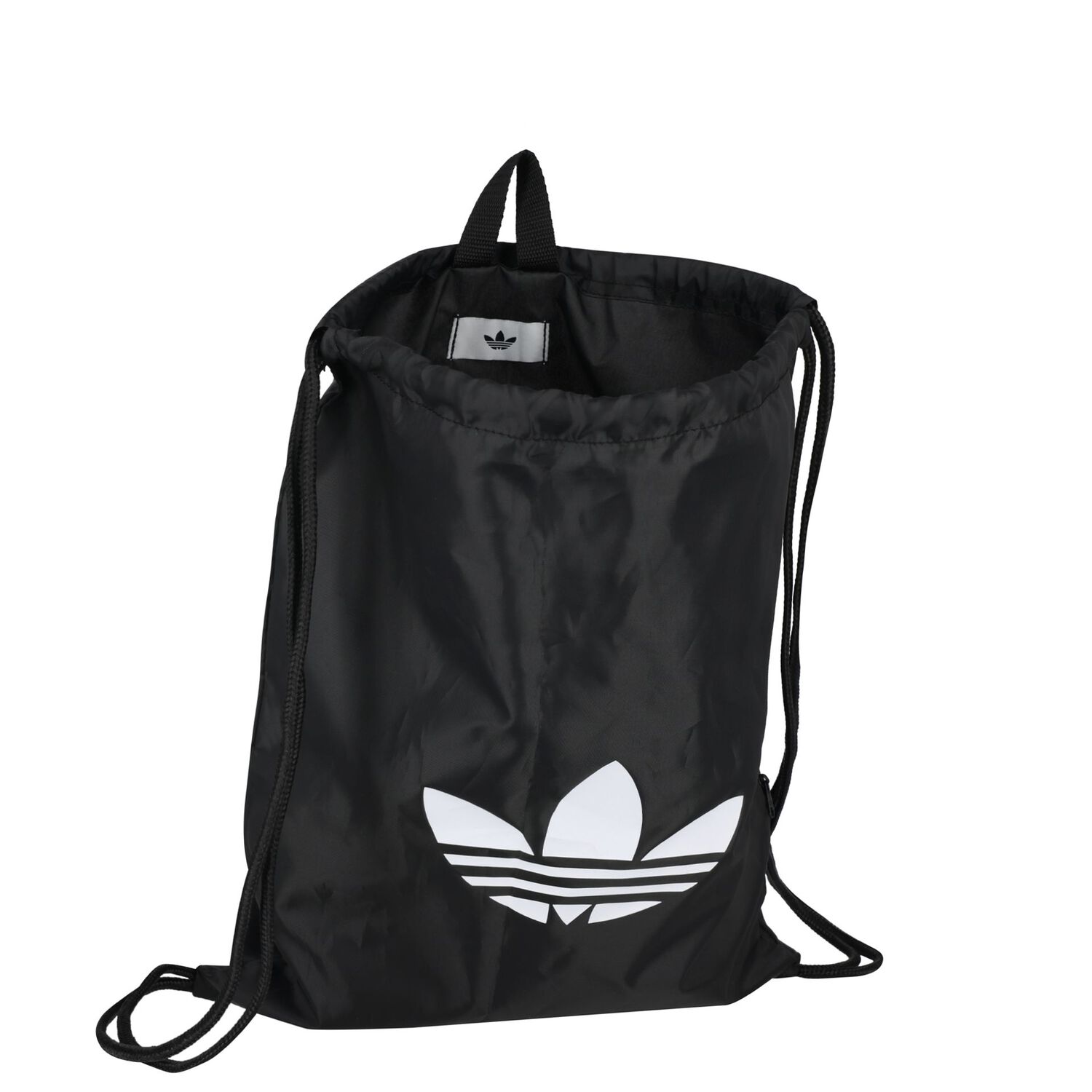 Black Trefoil Logo Gym Sack, 1, hi-res