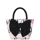 Girls Pink & Black Bow Hand Bag, 1, hi-res