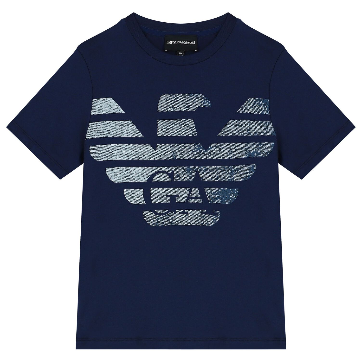 Emporio Armani Boys Ivory, Navy Blue Black Logo T-Shirts