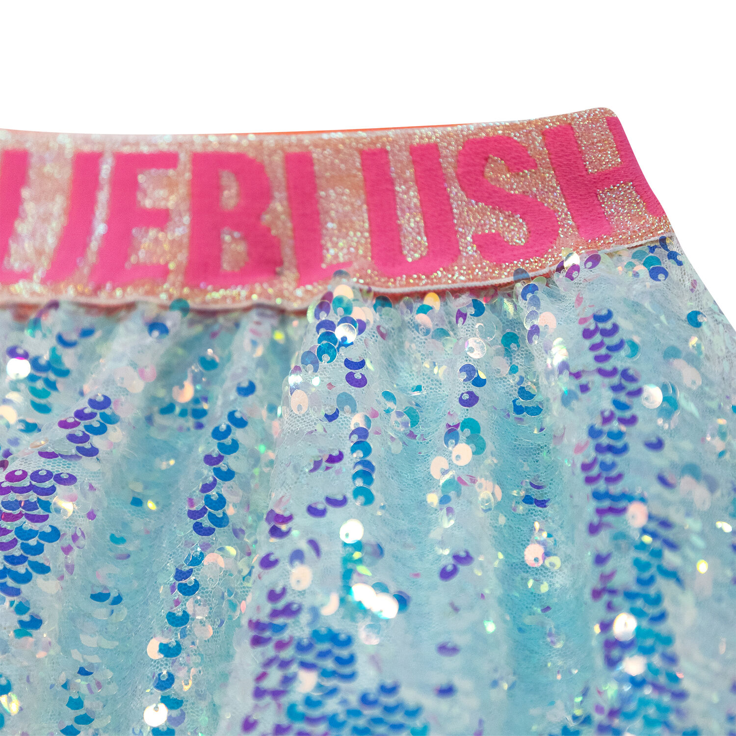 Girls Blue Iridescent Sequin Skirt, 1, hi-res