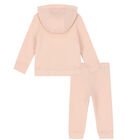 Younger Girls Pale Pink Tracksuit, 1, hi-res