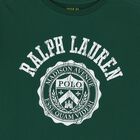 تيشيرت بنات بالشعار باللون الأخضر, 1, hi-res