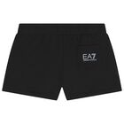 Girls White & Black Logo Shorts Set, 3, hi-res