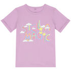 Girls Purple Rainbow Logo T-Shirt, 1, hi-res