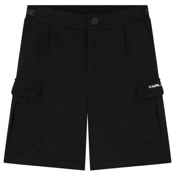 Boys Black Logo Shorts