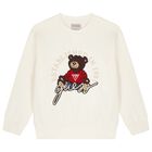 Boys Ivory Teddy Bear Logo Sweatshirt, 1, hi-res