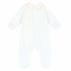 Baby Girls White & Pink Babygrow, 1, hi-res