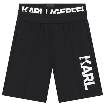 Boys Black Logo Shorts