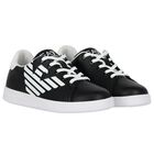 Black Logo Trainers, 1, hi-res