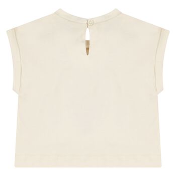 Younger Girls Ivory & Pink Cherry T-Shirt Set