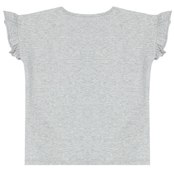 Girls Grey Bag Logo T-Shirt