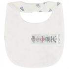 Baby Boys Ivory & Blue Teddy Bear Bib, 1, hi-res