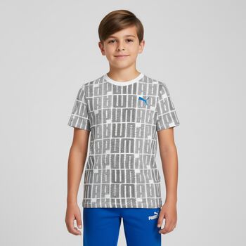 Boys White & Black Logo T-Shirt