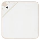 White & Beige Logo Hooded Baby Towel, 1, hi-res