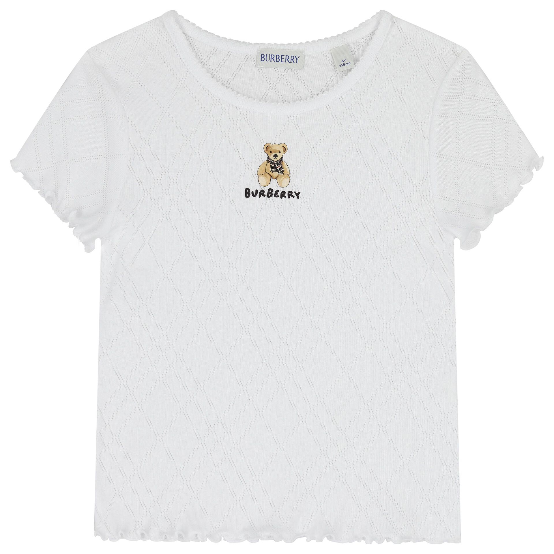 Burberry Girls White Thomas Bear Logo T-Shirt | Junior