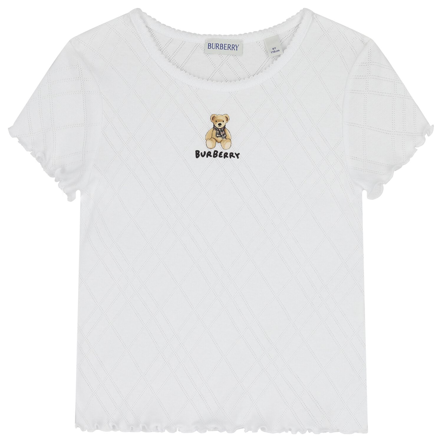 Girls White Thomas Bear Logo T-Shirt, 1, hi-res