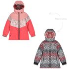 Girls Pink Reversible Hooded Coat, 1, hi-res