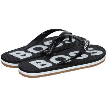 Black Logo Flip-Flops