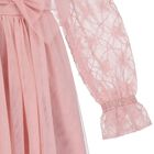 Girls Pink Petal Embroidered Tulle Dress, 1, hi-res