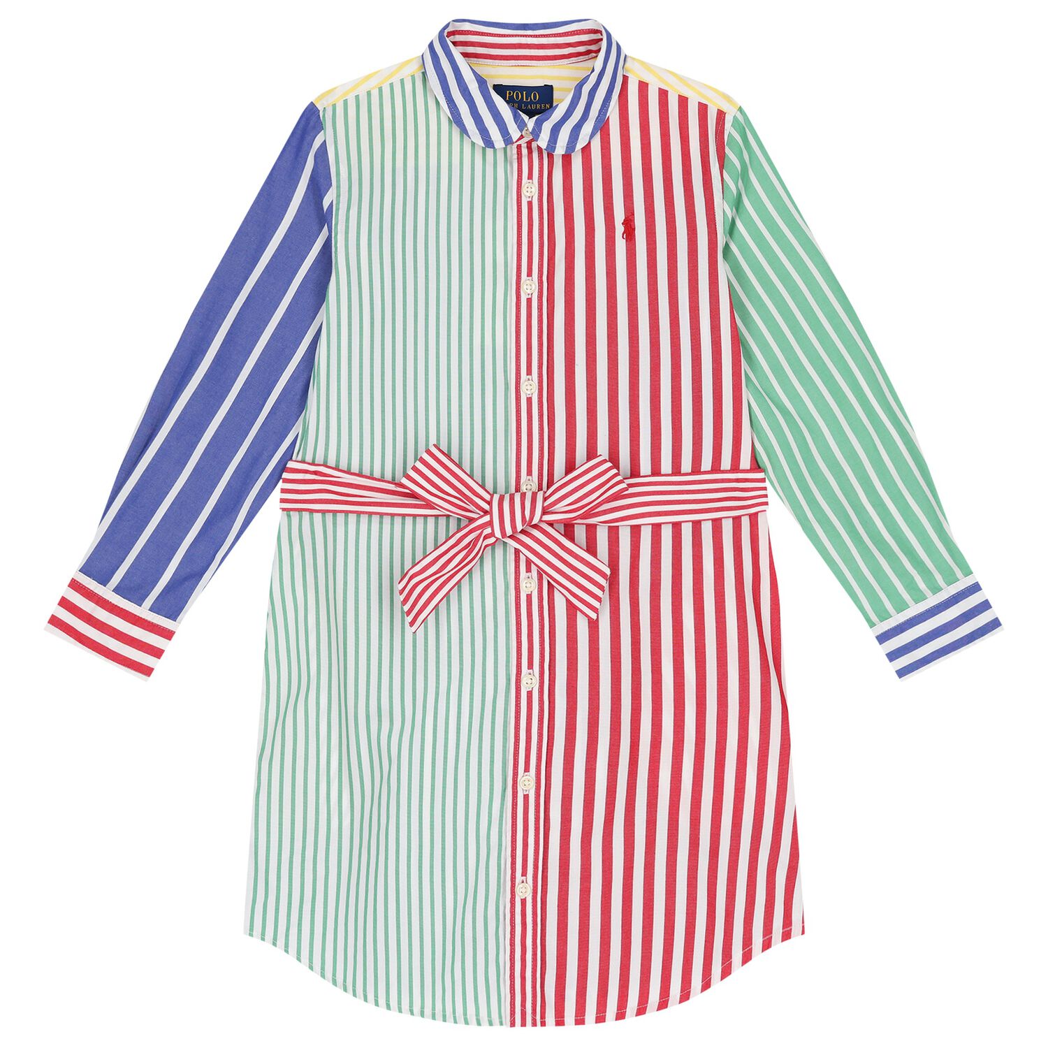 Girls Multi-Coloured Striped Dress, 1, hi-res image number null