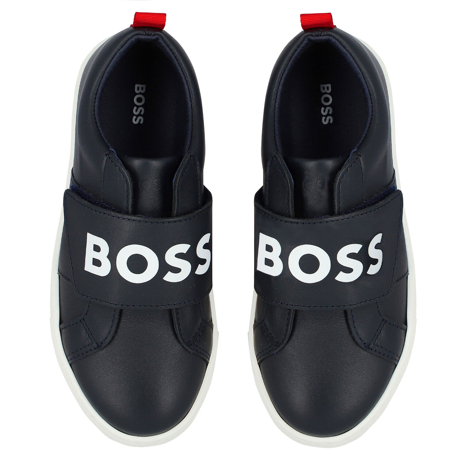 Boys Navy Blue Logo Trainers, 1, hi-res image number null