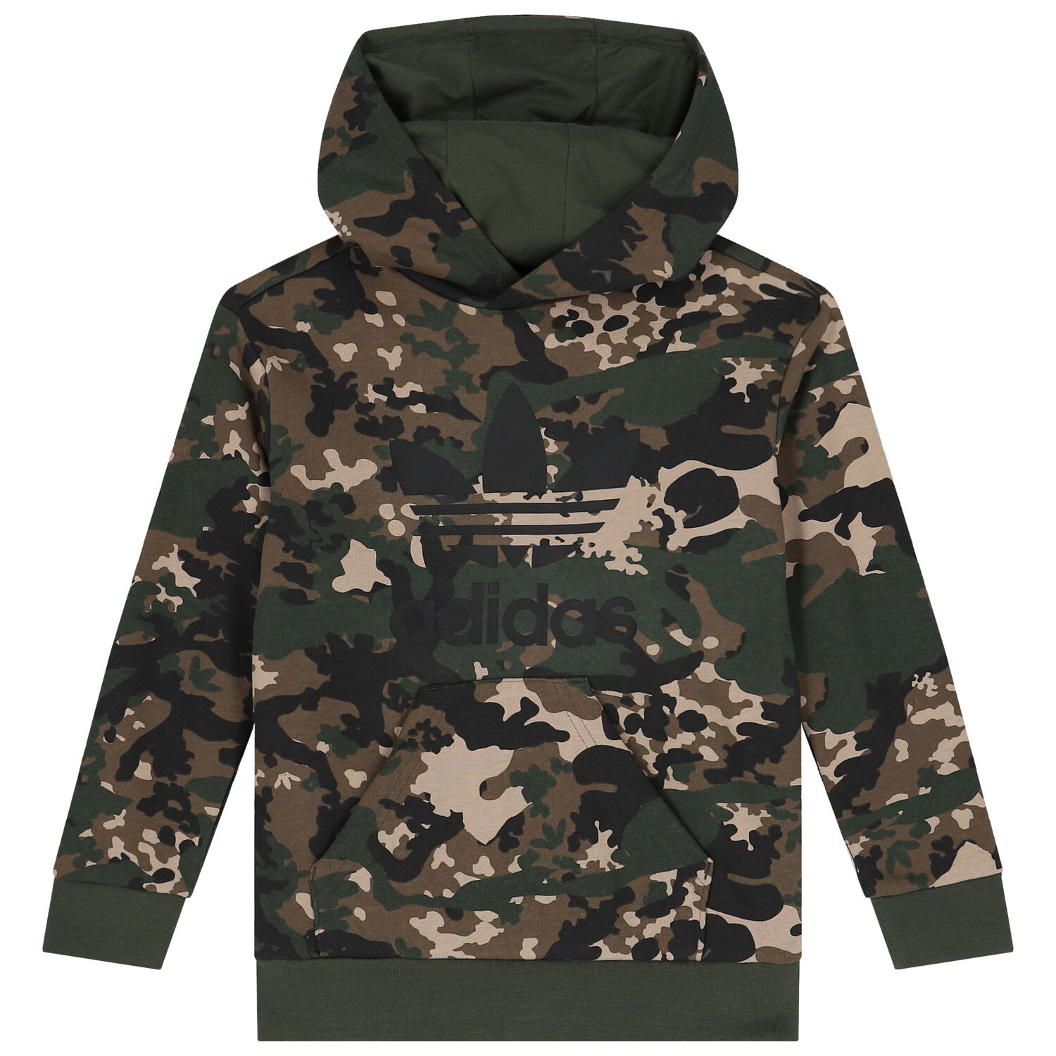 Green & Black Trefoil Logo Camouflage Hooded Top, 2, hi-res image number null