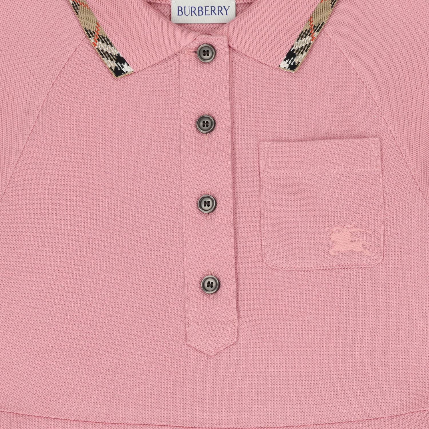 Girls Pink Logo Check Dress, 1, hi-res