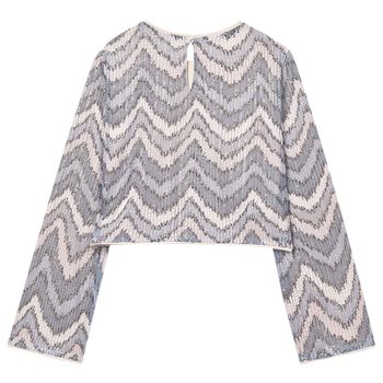 Girls Multi-Coloured Sequin Long Sleeve Top