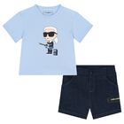 Boys Blue Ikonik Shorts Set, 1, hi-res