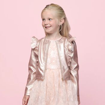 Girls Pink Flower Tulle Dress